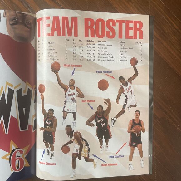 1996 Dream Team tour Commemorative game program USA BASKETBALL poster Included - Picture 8 of 11